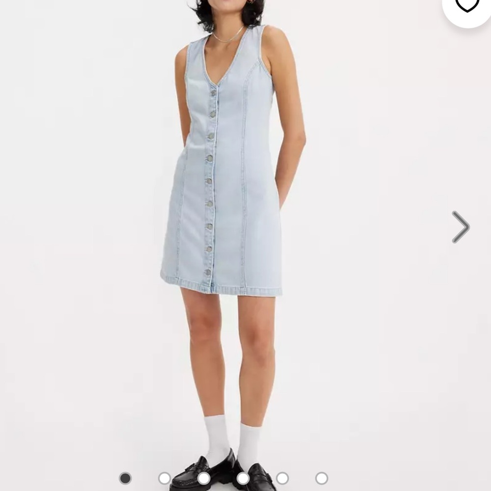 LEVIS Light Blue THORA Denim Button-Down Dress sz med